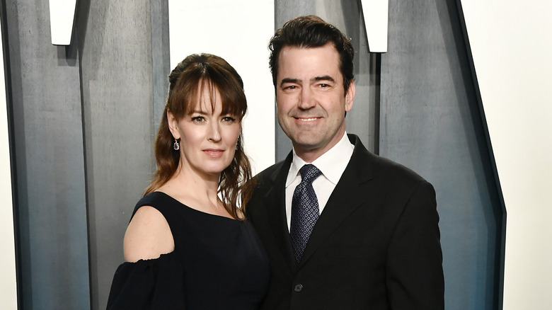 Rosemarie DeWitt and Ron Livingston attending Oscar party