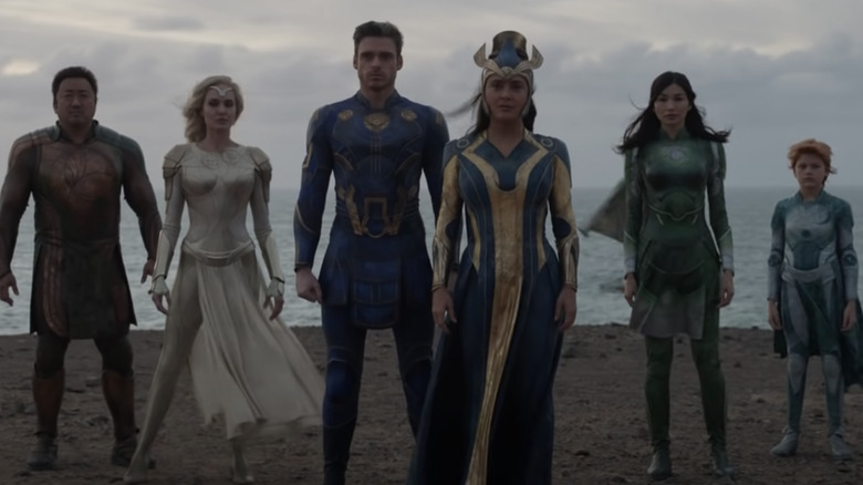 Gilgamesh, Thena, Ikaris, Ajax, and Sersi in "Eternals."