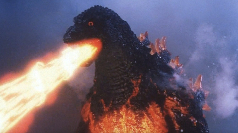 Burning Godzilla fights back