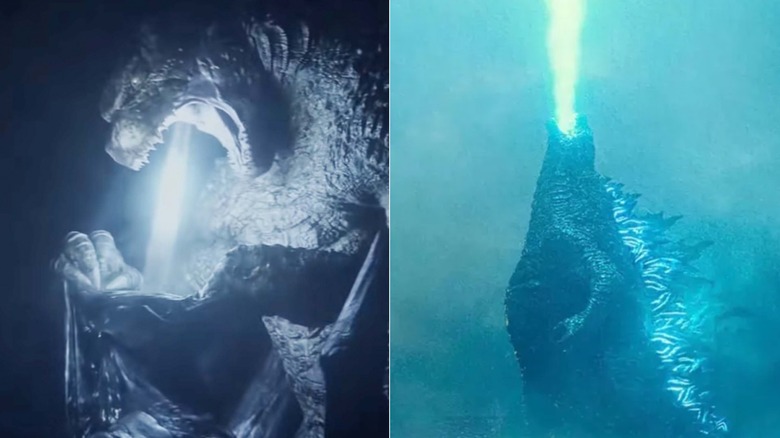 The MonsterVerse Godzilla uses his atomic breath