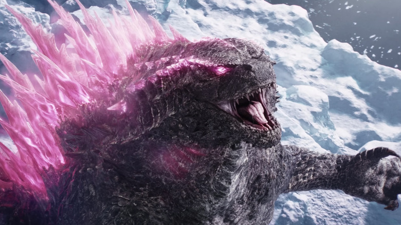 Godzilla reemerges with pink glow