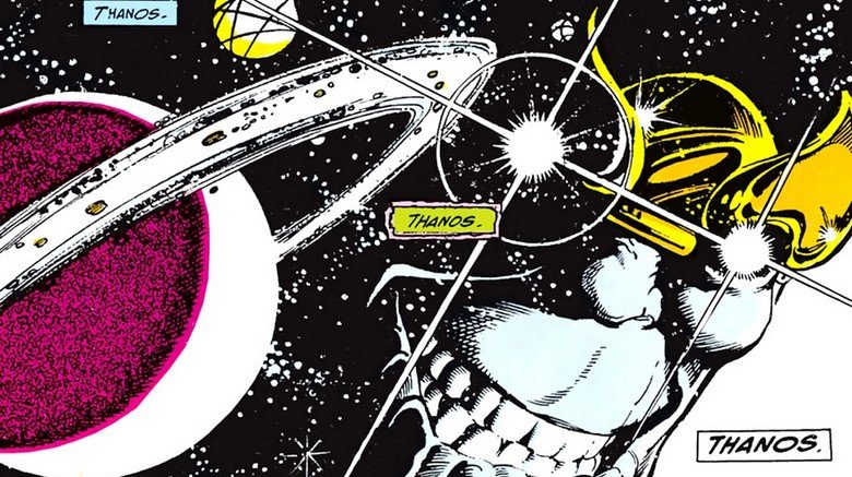 Thanos one with the cosmos in Infinity Gauntlet #1