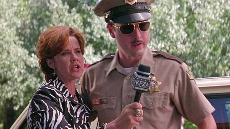 Linda Blair as obnoxious reporter