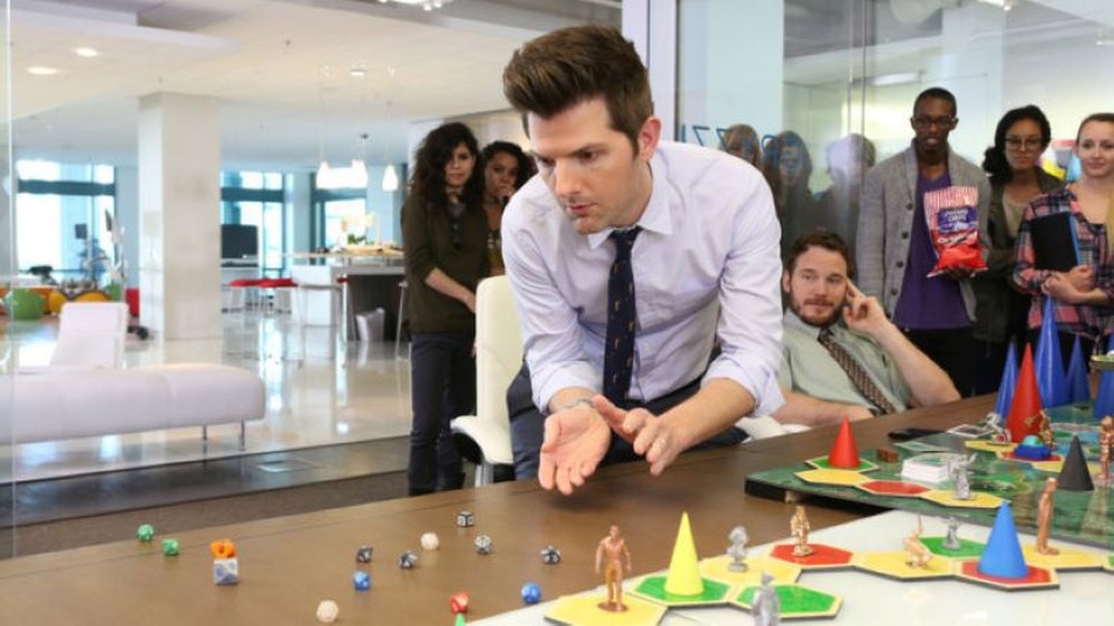 Adam Scott as Ben Wyatt and Chris Pratt as Andy Dwyer on Parks and Recreation