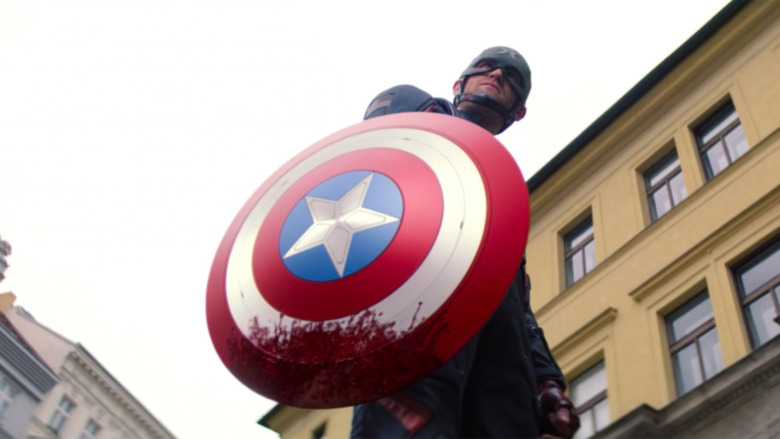 John Walker with bloody shield