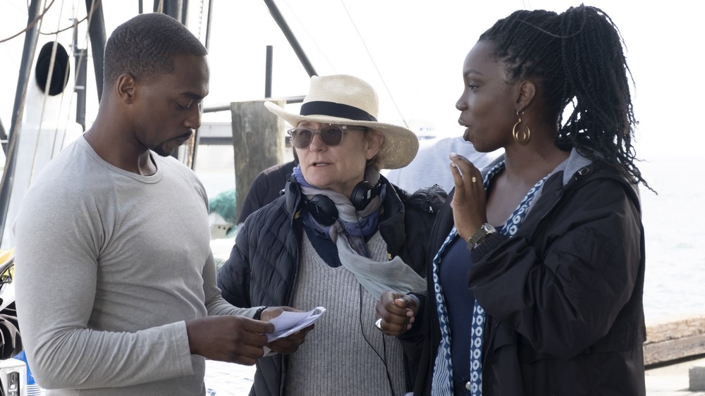 Anthony Mackie, Adepero Oguye, and Kari Skogland on Falcon and Winter Soldier set