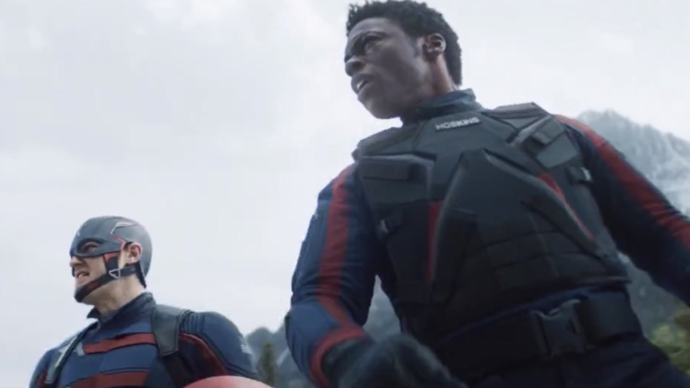 Captain America and Battlestar preparing for combat