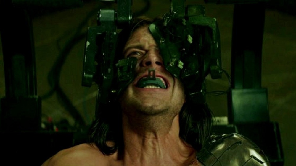 Bucky hooked up to a mind-altering device