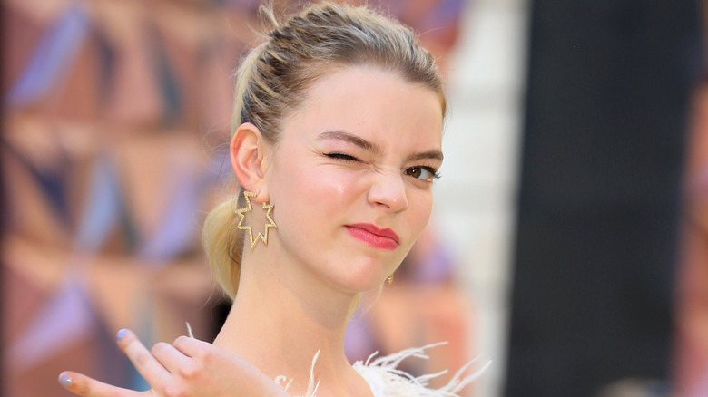 Anya Taylor-Joy winking