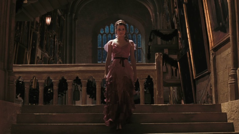 Hermione walking down the stairs