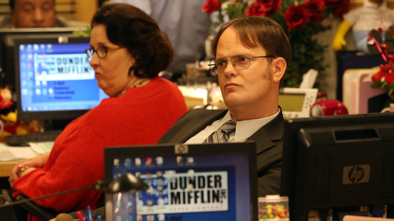 Phyllis and Dwight working