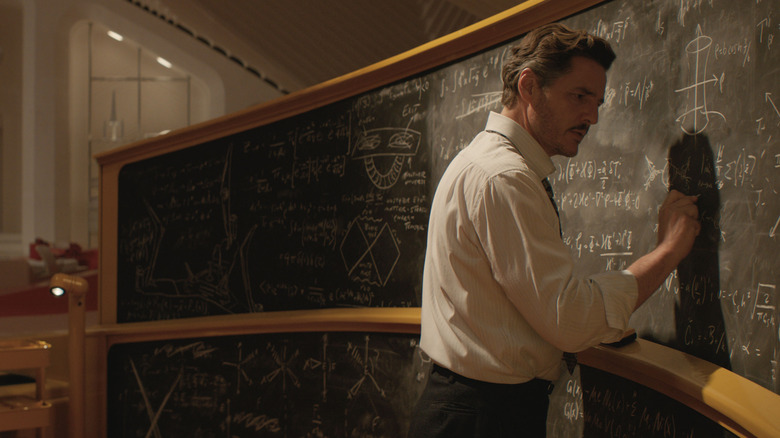 Reed works on a blackboard in "The Fantastic Four: First Steps" trailer