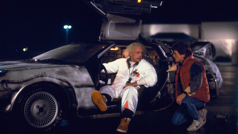 Doc and Marty near the DeLorean