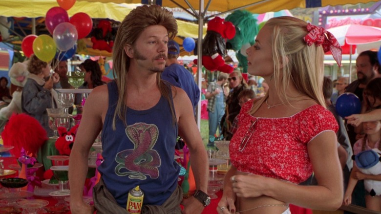 Joe Dirt looking at a girl