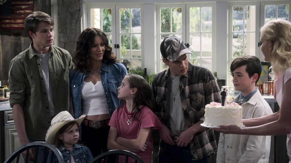 Bailey and the kids with cake