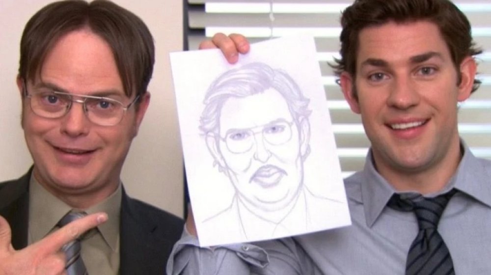 John Krasinski as "Jim" and Rainn Wilson as "Dwight" on NBC's The Office