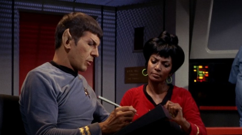 Spock and Uhura talking