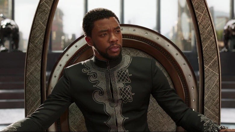 T'Challa sitting on throne