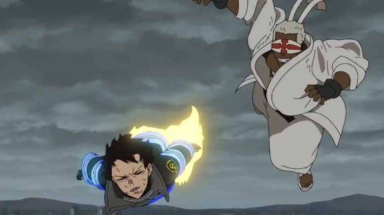 Charon fighting Shinra in the air