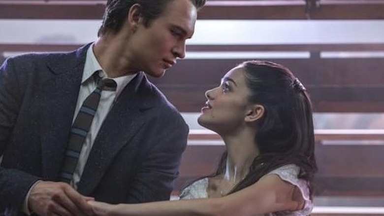 Ansel Elgort and Rachel Zegler dancing in West Side Story