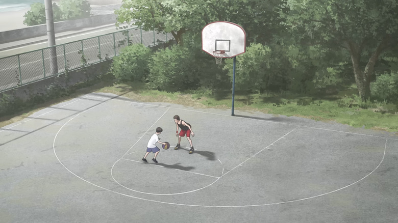 Kids playing basketball