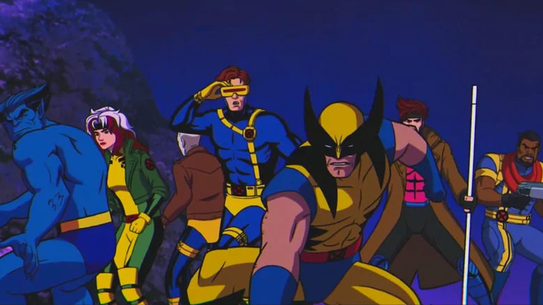 X-Men in group at night