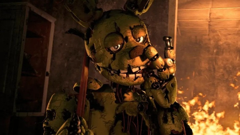 Springtrap making a peace sign