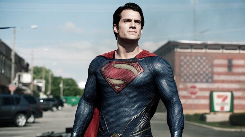 Superman standing in street