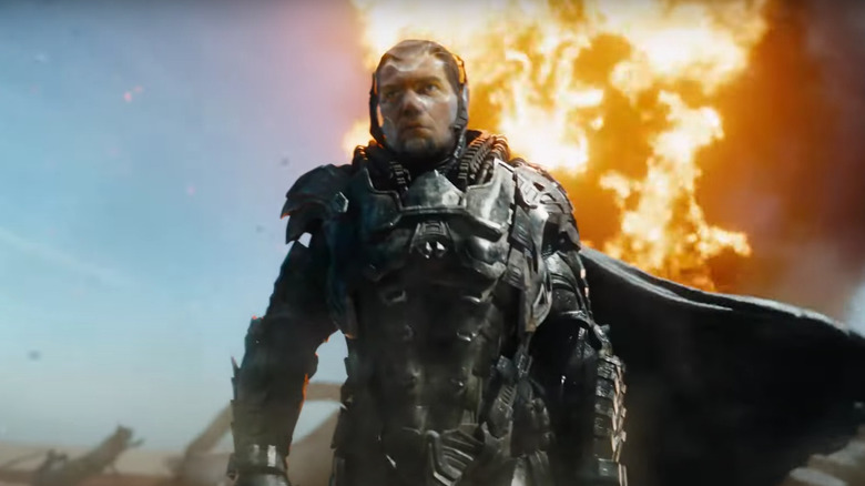 Zod walks away from the explosion