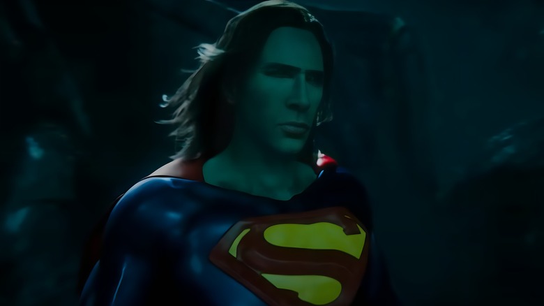 Nicolas Cage as Superman brooding