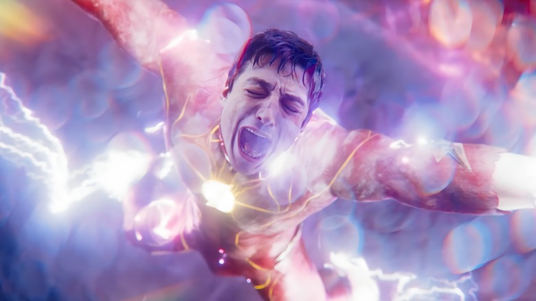 Barry is held by purple energy