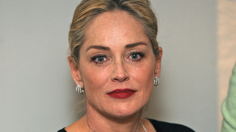 Sharon Stone Face White Background