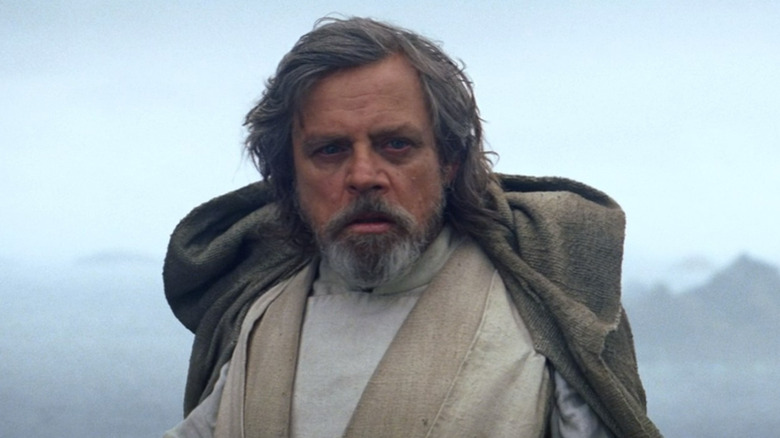 Luke Skywalker staring somberly 