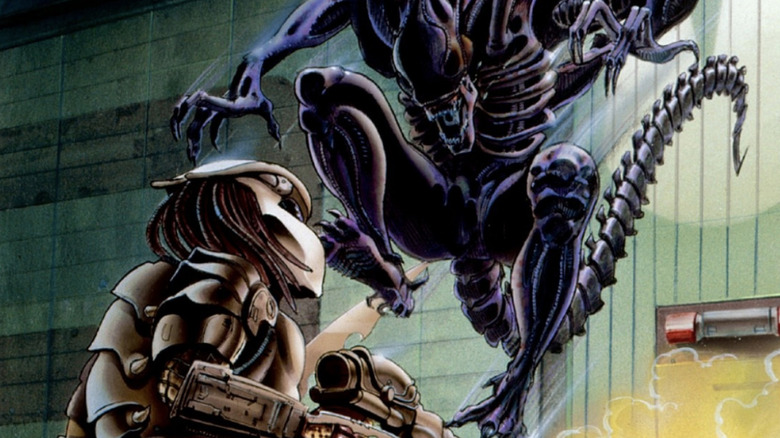 Predator battles Xenomorph