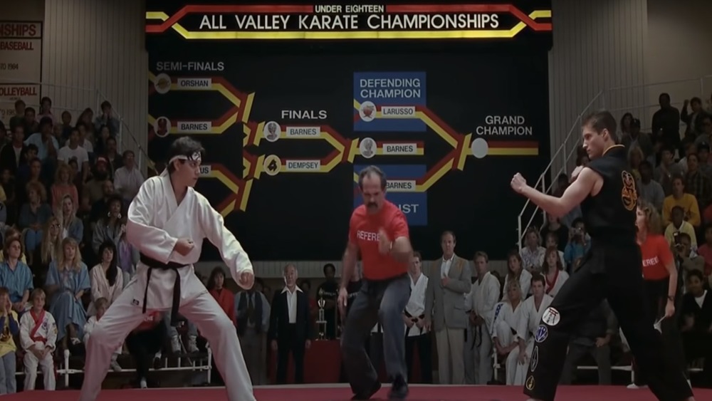 Ralph Macchio and Sean Kanan in The Karate Kid Part III