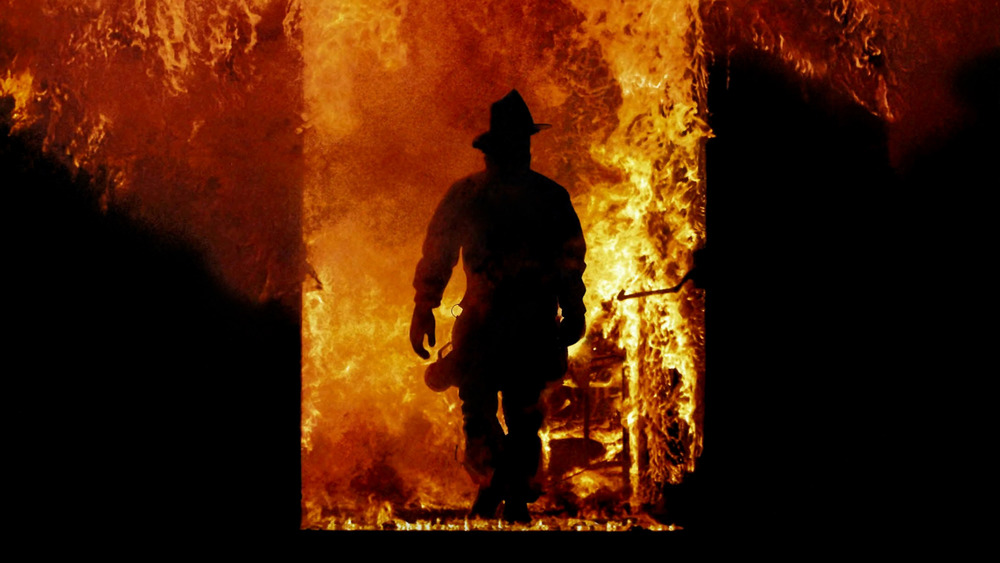 Firefighter in flames