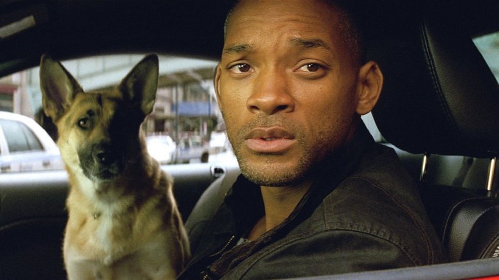 Robert Neville and Sam in I Am Legend