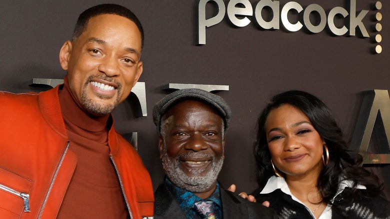 Will Smith, Joseph Marcell and Tatyana Ali pose