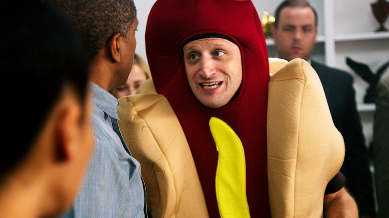 Tim Robinson in a hot dog costume