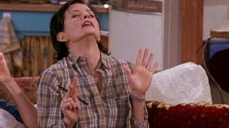 Monica Geller holding up seven fingers