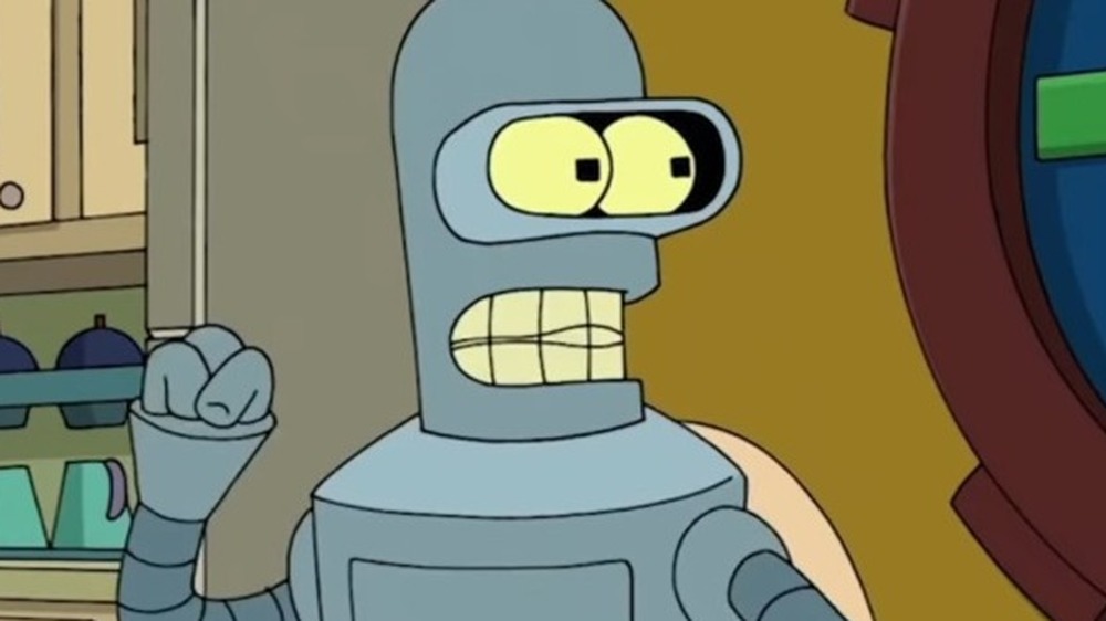 Bender speaking fist raised