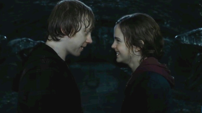 Ron and Hermione after their first kiss