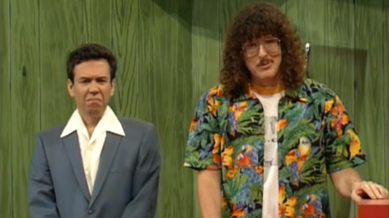 Weird Al and Gilbert Gottfried standing