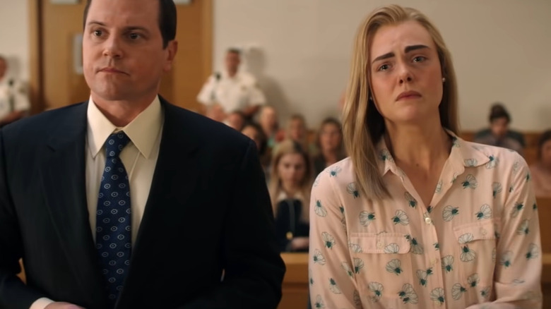 Michelle Carter standing with her lawyer.