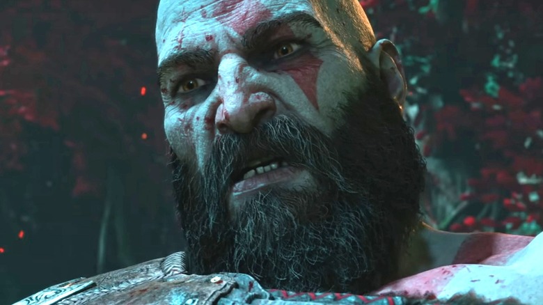 Kratos from God of War looking surprised