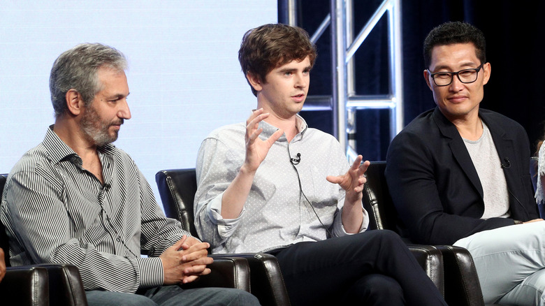 David Shore, Freddie Highmore, and Daniel Dae Kim