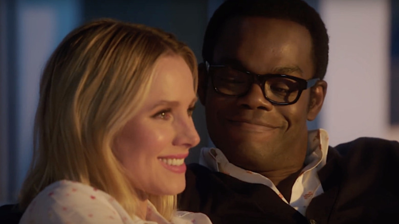 Chidi smiling at Eleanor