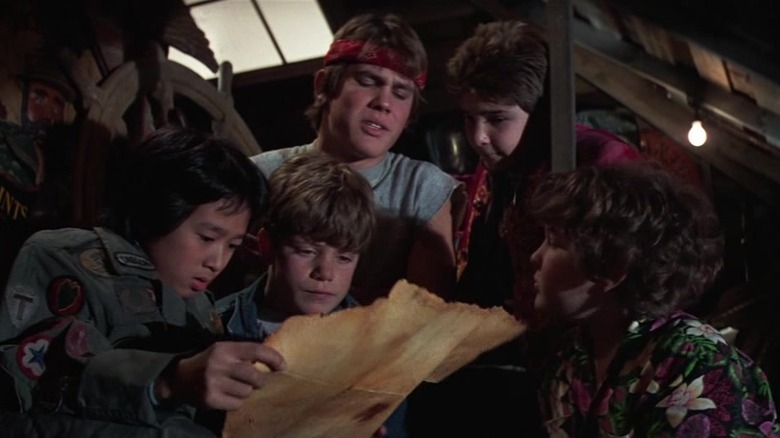 Goonies examining treasure map