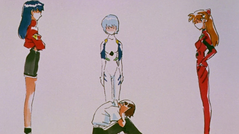 Shinji surrounded by women