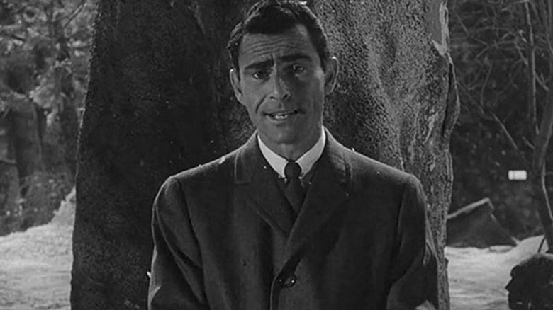 Rod Serling talks to audience
